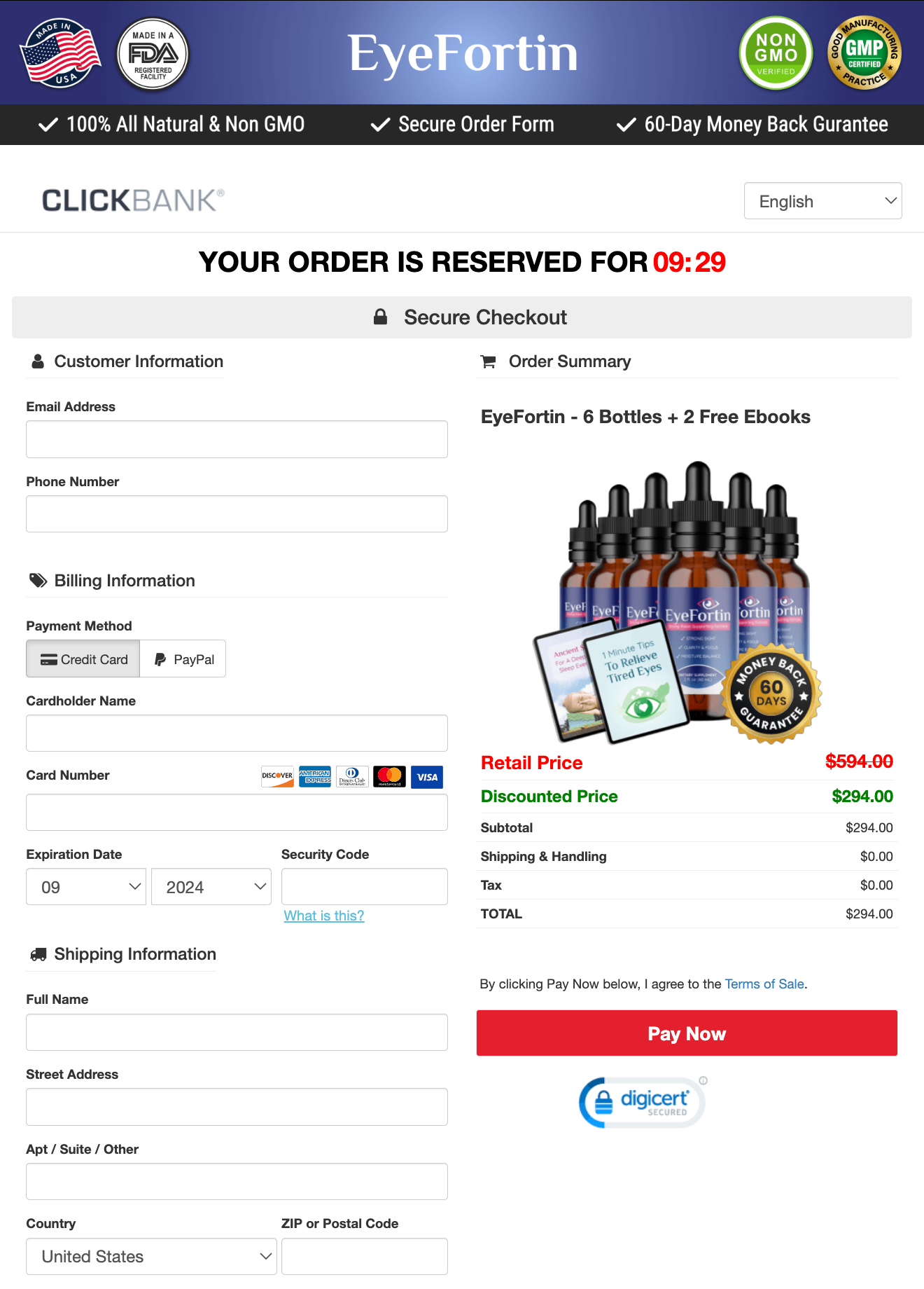 EyeFortin Official Website Secure Order Page